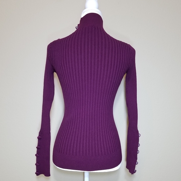 INC "Deep Wine" Ribbed Turtleneck - Picture 2 of 4